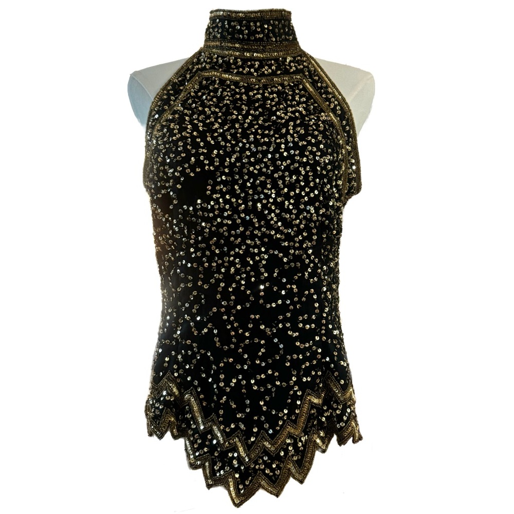 VINTAGE MARK & JOHN SEQUIN HIGH NECK TOP
